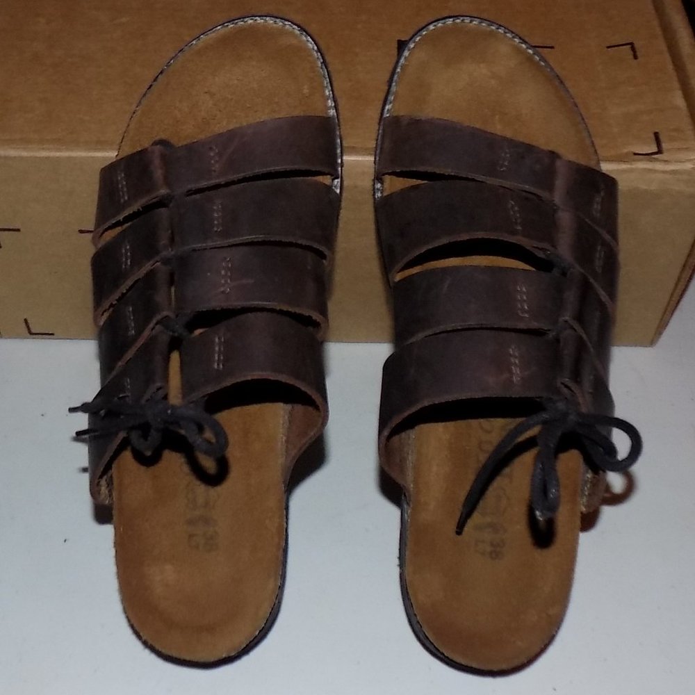 Naot Lace brown buffalo leather EU38 US7 - Picture 7 of 11